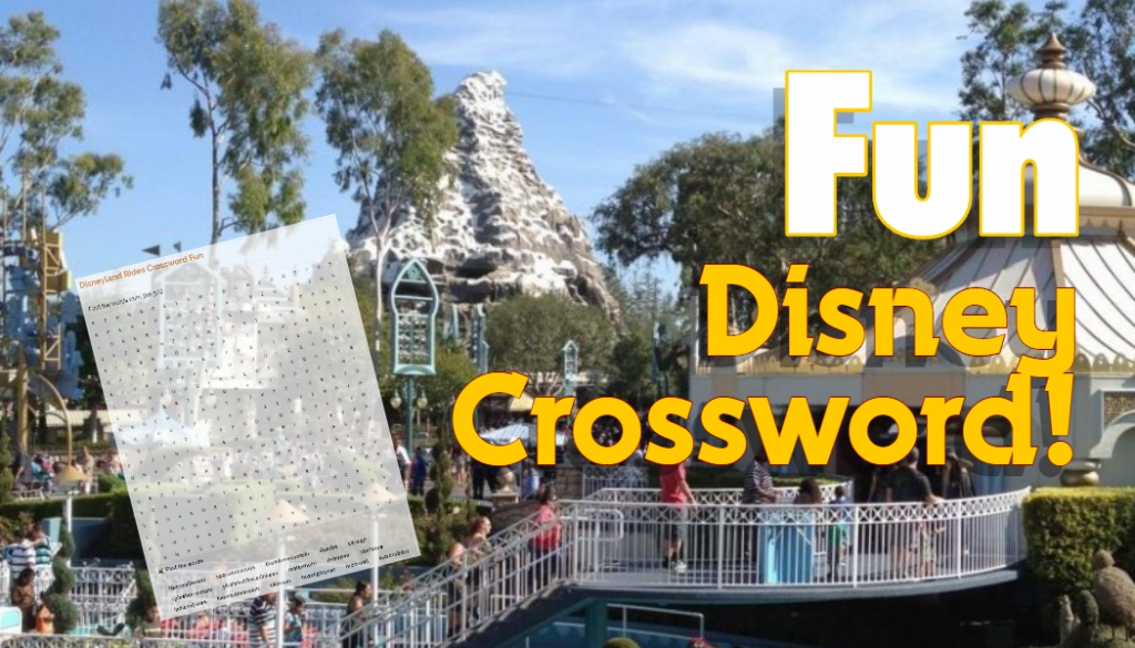 Crossword Disneyland Rides Wish Upon a Disney